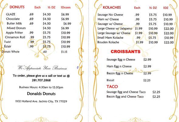 Spend Less, Save Money, and Enjoy Donuts with Fresh Coffee.  Donalds Donuts on 1102 Holland Ave Jacinto City, TX 77029