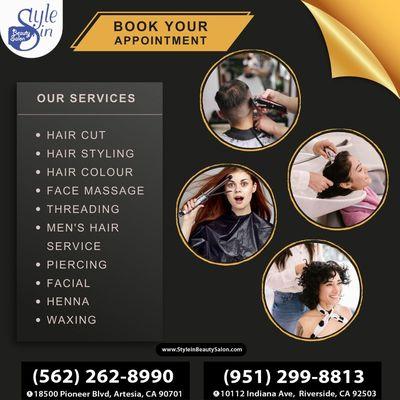 ‍ Experience top-notch beauty services at #StyleInBeautySalonInc! From haircuts to coloring and styling, we've got you covered.
Book Now