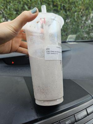 Ice blended oreo. My daughter could only drink half before it turned into a block of ice.