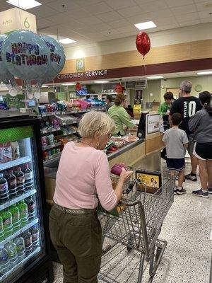 Waiting in checkout line