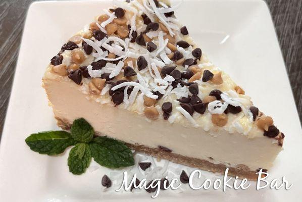 Magic Cookie Bar cheesecake slice