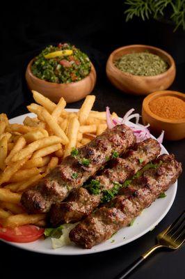 Beef Kebab Skewer & Fresh Fries