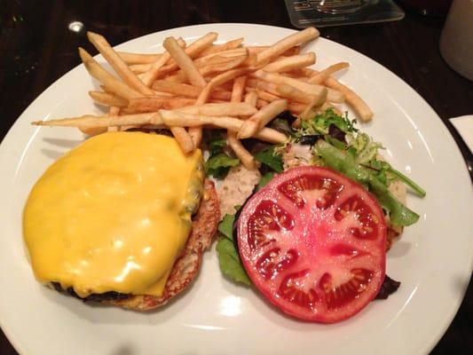 Cheeseburger and fries lunch special