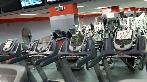 The same 2 treadmills are always out if service.