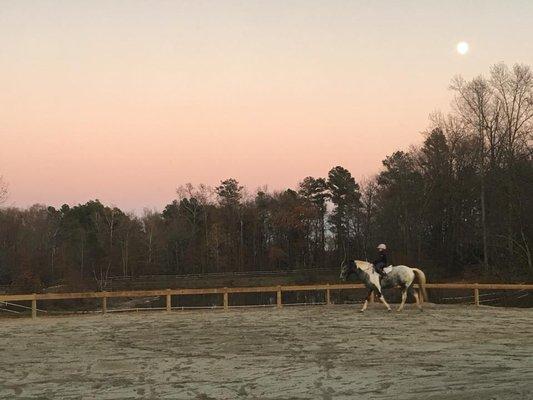 Outdoor riding lesson!