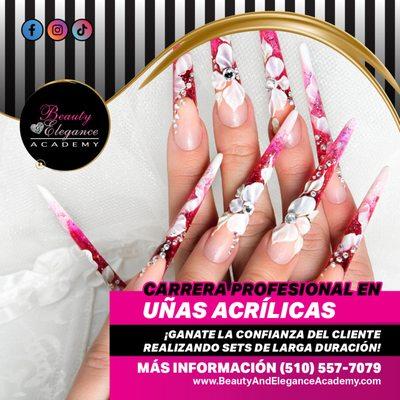 Beauty and Elegance Academy, Certificación en Uñas Acrílicas, (510) 557-7079