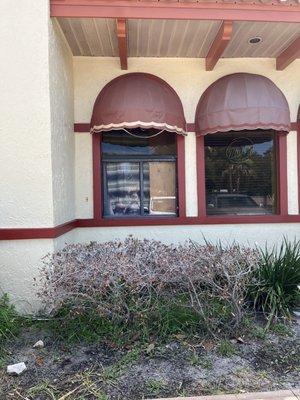 This is one of the windows looking into the dining room