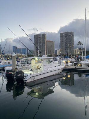 Manu-o-Ku at Ala Wai Small boat harbor.,.fun times. SEA Financial Hawaii came together on a fishing trip! Strategic Economic Advice!