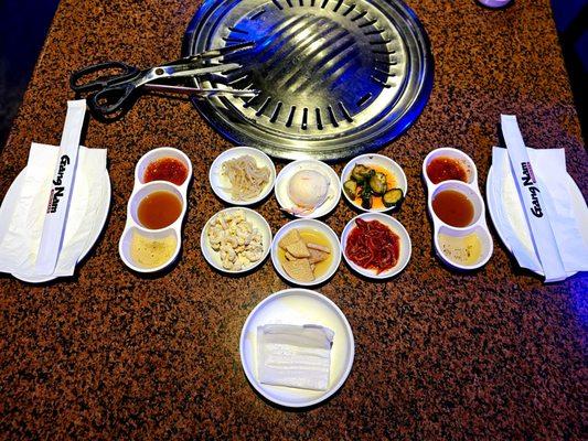 Simple table setup at Gangnam Korean BBQ