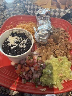 Pork carnitas plate