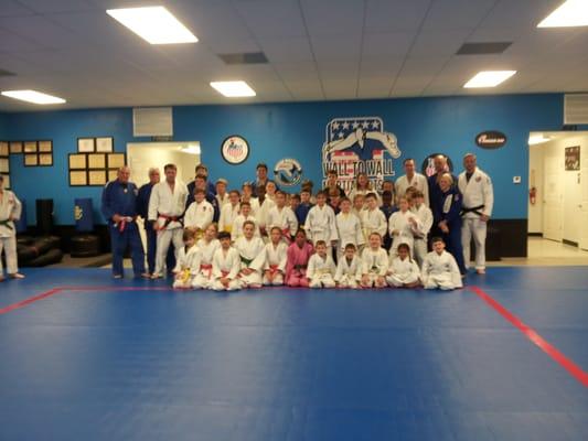 Kids group at a recent workout/visit with 7th Degree Black Belt Gary Goltz.