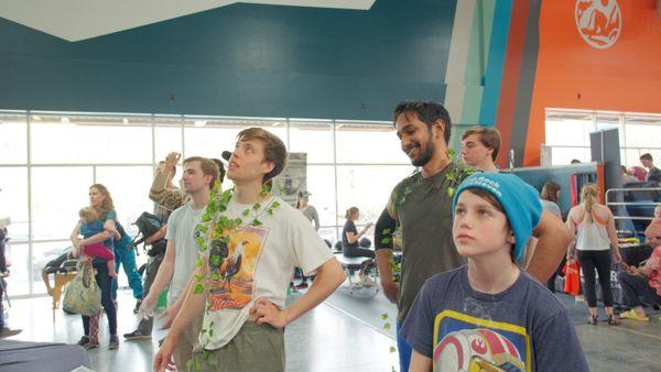 spectators at climbing competition