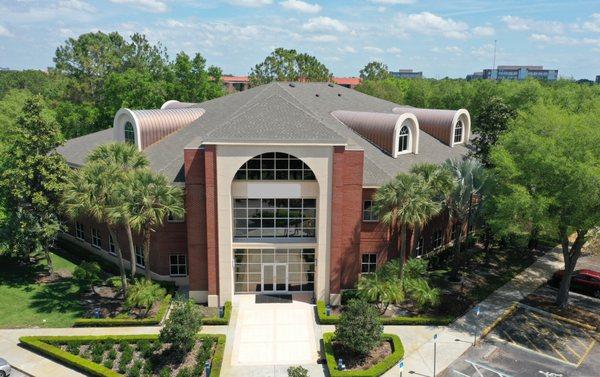 A Beautiful Commercial Roof - Showcasing Atlas Weathered Wood Shingles