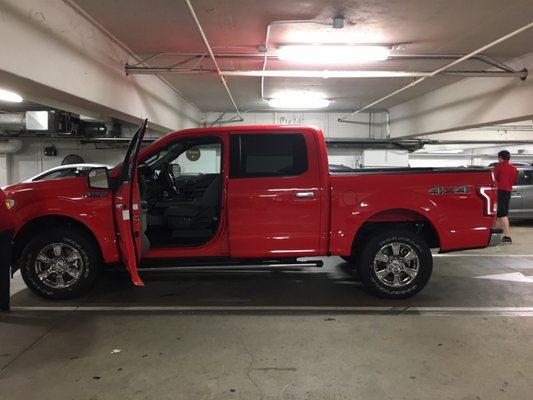 New fire engine red truck only had 3045 miles to start - I added 356 miles to it! She drove like a breeze!