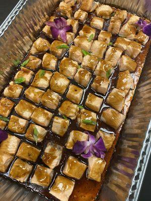 Teriyaki salmon bites