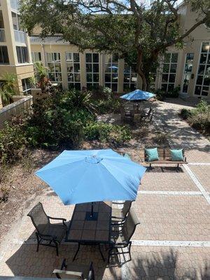 Courtyard with grills too