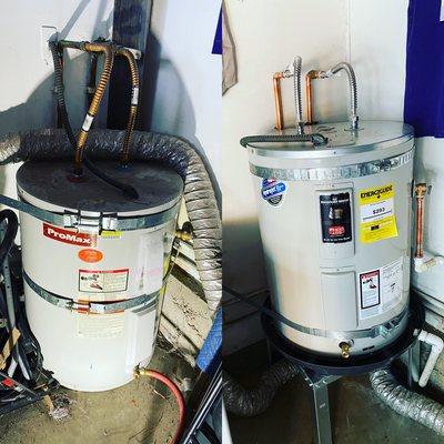 Electric water heater replacement with code upgrades