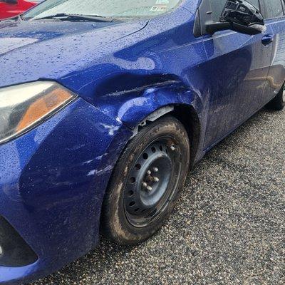 Fender and bumper and Mirror Damage