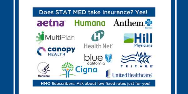 Does STAT MED Urgent Care take insurance? Yes -- these and more! Medicare, too!