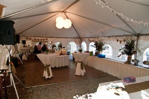 Dance and food tent interior.