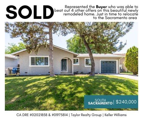 Sold in South Sacramento, Sacramento, CA in 2018