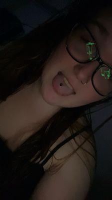 Another angle of tongue piercing(my tongue is a little sideways in this photo!!)