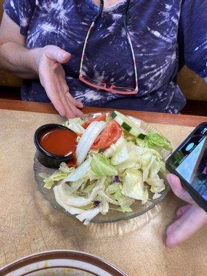 Salad with strange dressing