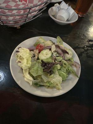 Salad with homemade Italian dressing.