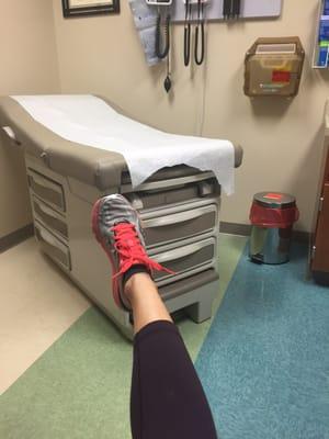 Hoping the doc will examine my foot from here!