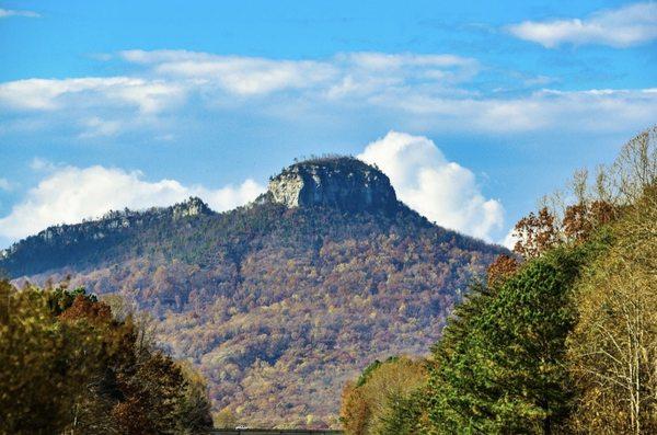 Pilot Mountain as seen from overlook on Hwy 52.