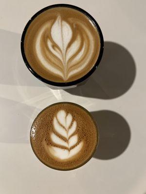 Cortado + almond milk cappuccino