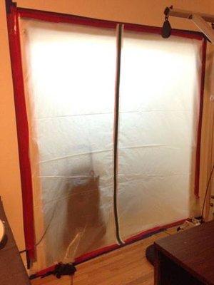 Covered the closet to prevent dust.