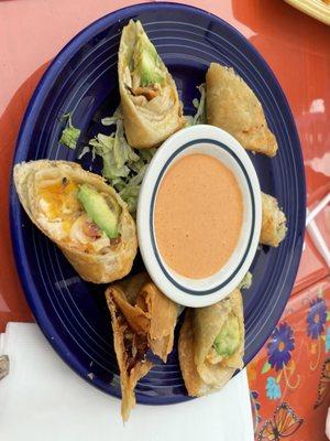 Chicken avocado egg rolls