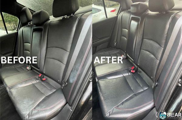 Interior detail with sunscreen removed and leather treated!