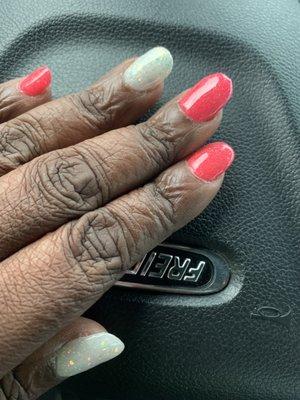 Dip over natural nails