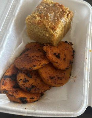 Grilled Sweet Potatoes & Honey Sweet Cornbread