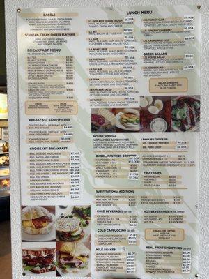 Menu as of Feb 2023