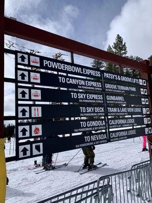 Signage on ski terrain