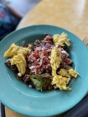 Steak and eggs