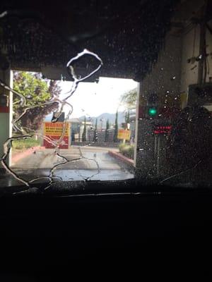 View inside of my car during the car wash