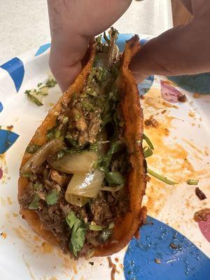 Quesabirria taco STUFFED with meat