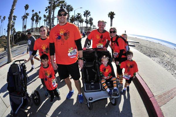 Hundreds of families and friends showing off their Thanksgiving Day costumes