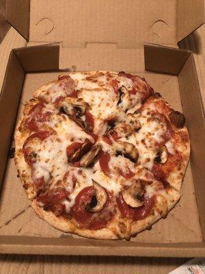 Personal pepperoni and mushroom.