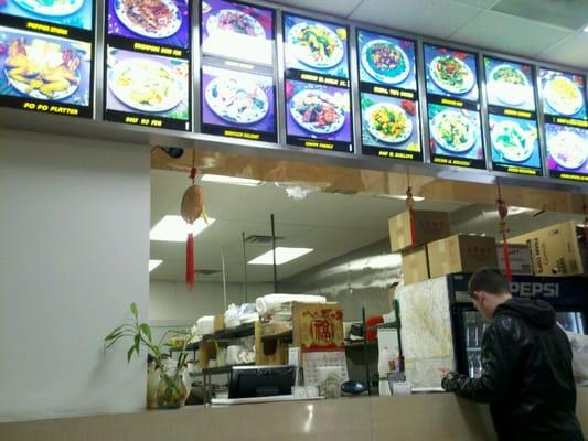 Kind of a fast food menu display inside, but the menu is more standard takeout, with the regional specialty being szechuan.