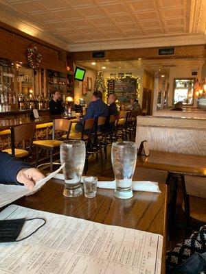 Window seat and view of the bar