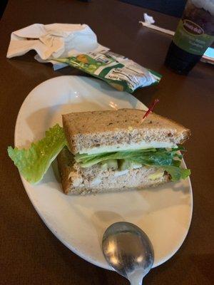 Manager Special- Tuna on Wheat, waiting on my soup cause it was served to me cold.