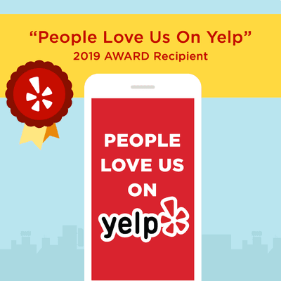 Thanks for the award Yelp! And a BIG Thank You to all of our nice clients taking the time to review us!  We appreciate YOU!