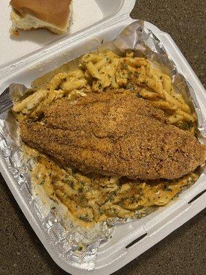 Crispy Catfish Pasta