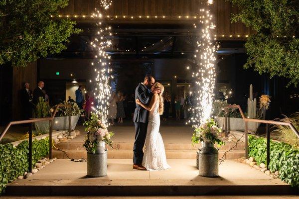 Grand sparkler moment at Galway Downs by Wedgewood Weddings in Riverside County