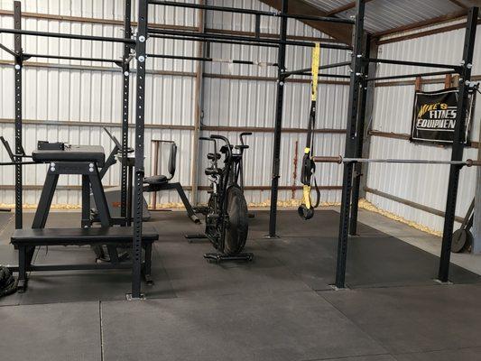 Reverse leg curls and personal training studio shed.